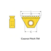 Whitworth for BSW only (con't) Coarse Pitch TM Thread Milling Inserts - Big-tools Industrial Supply Tools for Metal Cutting